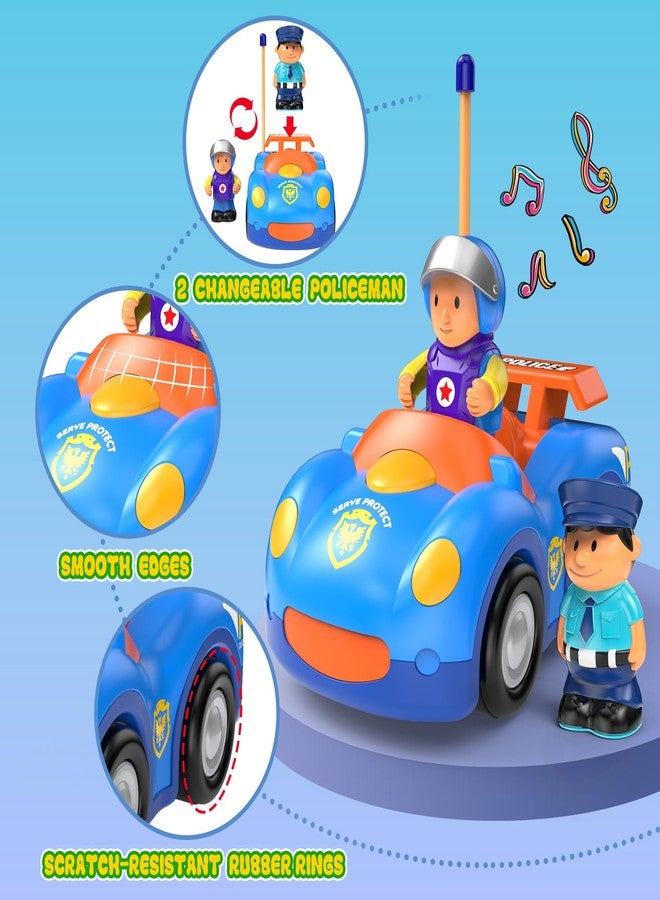Elovien Remote Control Car for Toddlers, RC Police Car Toys for 2 3 4 5 Year Old Boy, Radio Controlled Cars Ages 2-4 with Lights & Music, First Birthday Gifts for Boys Girls (Blue) - Image 4